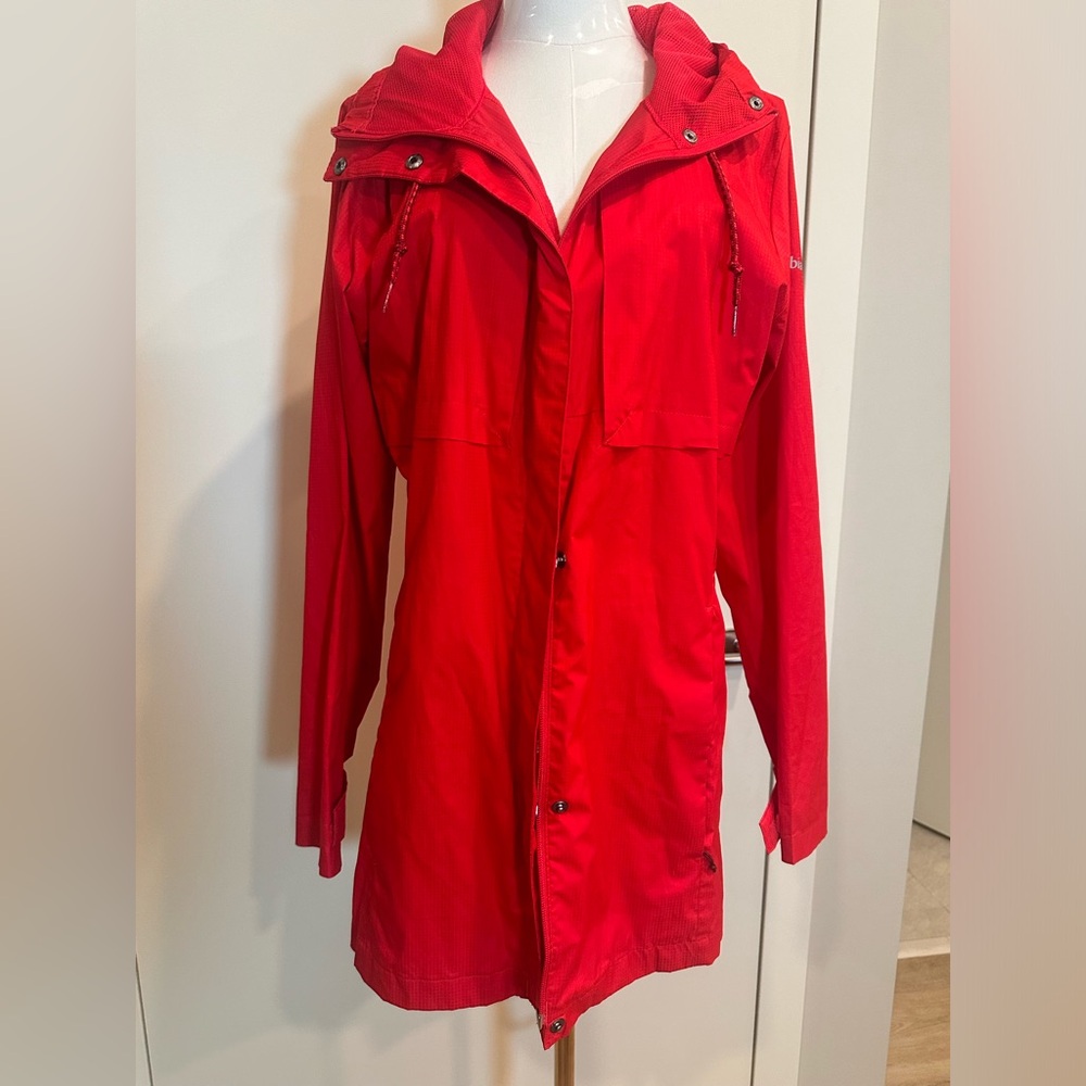 Columbia Women’s Red Rain Jacket with Pockets